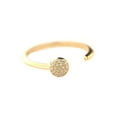 thumbnail image 1 of 18K Solid yellow Gold  White Zircon Pave circle front Open Ring, 1 of 4