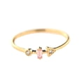 thumbnail image 1 of 18K Solid yellow Gold  White and Pink Zircon Ring, 1 of 4