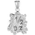 thumbnail image 1 of 18K White Gold "1/2 Oz" Nugget Pendant - 34 mm, 1 of 3