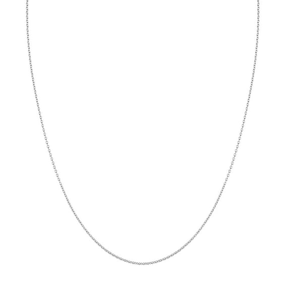 18K White Gold 1.50mm Tight Cable Chain Necklace w/ Lobster Lock - Women