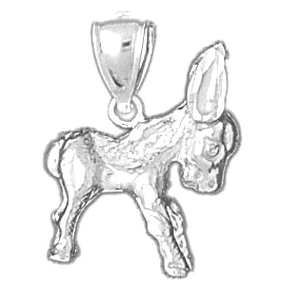 18K White Gold 3D Camel Pendant - 21 mm
