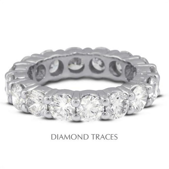 18K White Gold 4-Prong Setting 1.48 Carat Total Natural Diamonds Classic Eternity Ring