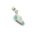 thumbnail image 1 of 18K White Gold Blue and White Enamel Bootie Charm without 0.60 x 0.35 inch, 1 of 3