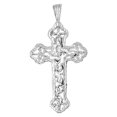 thumbnail image 1 of 18K White Gold Budded Cross Pendant - 56 mm, 1 of 3