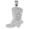 thumbnail image 1 of 18K White Gold Cowboy Boots Pendant - 38 mm, 1 of 3