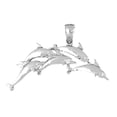thumbnail image 1 of 18K White Gold Dolphin Pendant - 32 mm, 1 of 2