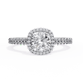 thumbnail image 1 of 18K White Gold Engagement Ring, 1.78CT Cushion Cut Lab Created Diamond, Solitaire With Accents Wedding Ring,Pave Set Engagement Promise Ring, 1 of 4