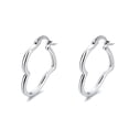 thumbnail image 1 of Amy and Annette 18K White Gold Plated Heart Hoop Earrings, 1 of 4