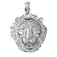 thumbnail image 1 of 18K White Gold Lion Head Pendant - 26 mm, 1 of 3