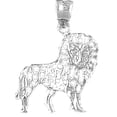 thumbnail image 1 of 18K White Gold Lion Pendant - 26 mm, 1 of 3