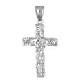 thumbnail image 1 of 18K White Gold Nugget Cross Pendant - 41 mm, 1 of 2