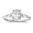 thumbnail image 1 of 18K White Gold Oval Moissanite Engagement Ring for Women, 1 of 3