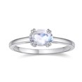 thumbnail image 1 of 18K White Gold Oval Moonstone Solitaire Engagement Ring for Women, 1 of 5