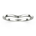 thumbnail image 1 of 18K White Gold Over Silver Curved Chevron Shape Wedding Band, 1 of 4