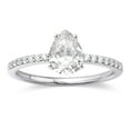 thumbnail image 1 of 18K White Gold Pear Oval Shape Moissanite Engagement Ring for Women, 1 of 1