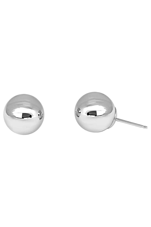 18K White Gold Plated 4mm Ball Stud Earrings for Women Hypoallergenic Push Back Earrings for Sensitive Ears Jewelry Gift for Her