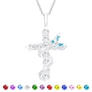 Birthday Christmas Jewelry Gifts for Women Teen Girls Kids Stocking Stuffers 925 Silver Plated Butterfly Cross Necklaces Pendant Chain December Birthstone with 