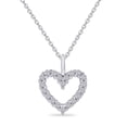 thumbnail image 1 of 18K White Gold Plated Open Heart Pendant Necklace for Women, 1/5 Carat (ctw) Moissanite Diamond Pendant Necklace Jewelry 16"+2" Inch Extender (0.20 Cttw), 1 of 6