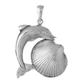 thumbnail image 1 of 18K White Gold Shell With Dolphin Pendant - 55 mm, 1 of 3