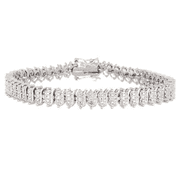 AMY AND ANNETTE 18K White Gold Plated Simulated Diamond Tennis Bracelet, Jewelry