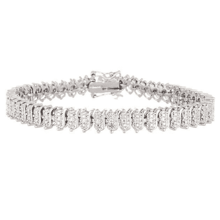 Amy and Annette 18K White Gold Plated Simulated Diamond Tennis Bracelet, Jewelry