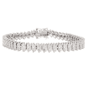 Amy and Annette 18K White Gold Plated Simulated Diamond Tennis Bracelet, Jewelry