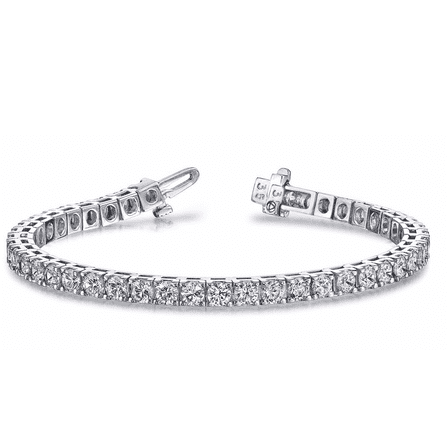 Amy and Annette Simulated Diamond Tennis Bracelet in 18K White Gold Plated
