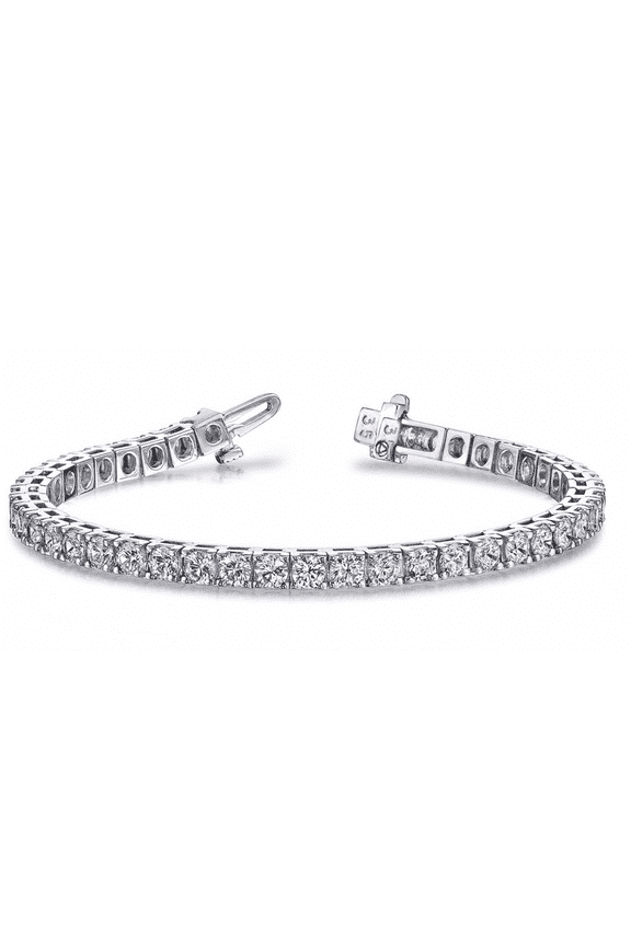 Simulated Diamond Tennis Bracelet in 18K White Gold Plated