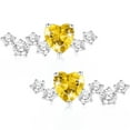 thumbnail image 1 of WEDDINEN Love Heart Stud Earrings for Women Girls CZ S925 Sterling Silver November Birthstone Earrings with Yellow Topaz Birthday Valentines Day Jewelry Gifts Teen Girlfriend Wife Her Kid Age Ideas, 1 of 7