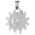 thumbnail image 1 of 18K White Gold Sun Pendant - 29 mm, 1 of 3