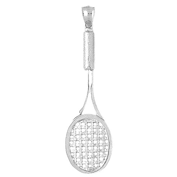 18K White Gold Tennis Racquets Pendant - 66 mm