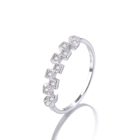 18K White Gold Plated Vintage Ring with crystals form Swarovski