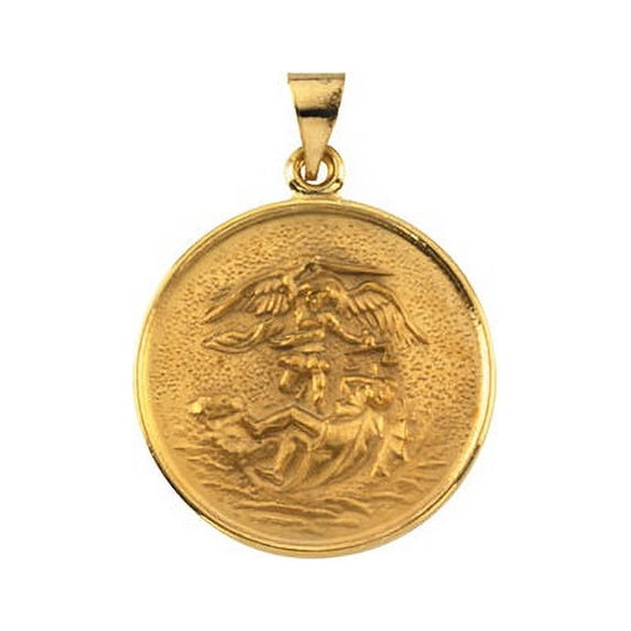 18K Yellow 24.5mm St. Michael Medal