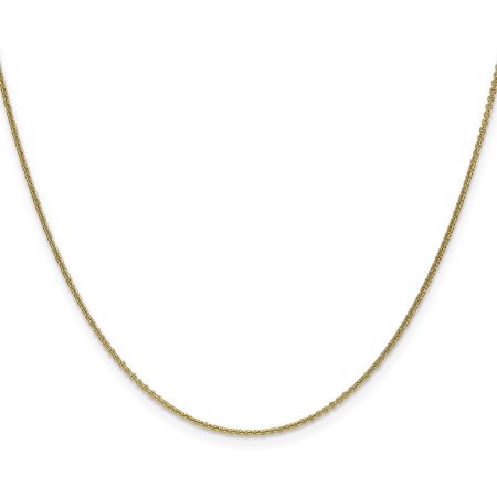 18K Yellow Gold 1.4mm Diamond-cut Cable with Fancy Lobster Lock Chain - 16"- Made In Italy