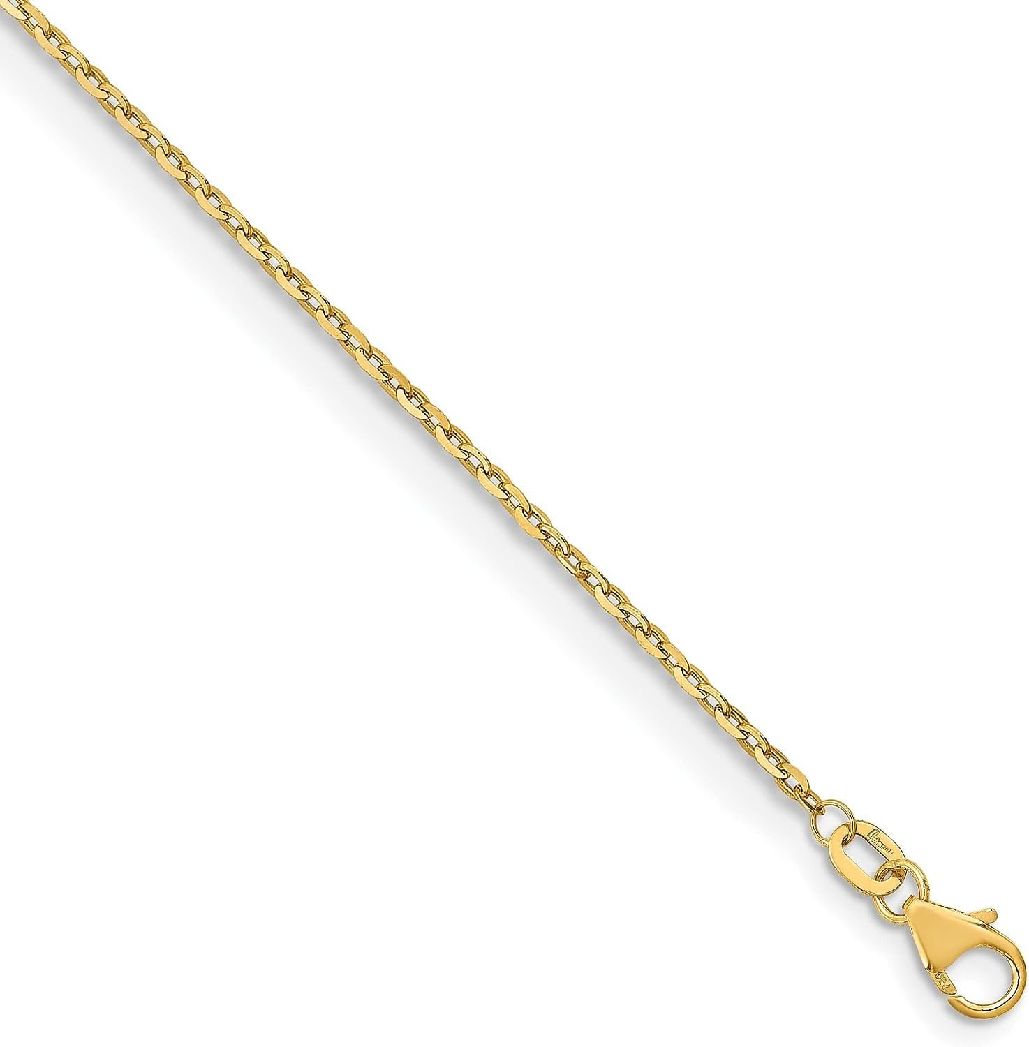 18K Yellow Gold 1.7mm Diamond Cut Cable Chain - 24"- Made In Italy