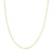 18K Yellow Gold 1.95mm D/C Paper Clip Chain Necklace w/ Lobster Lock - Women