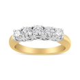 thumbnail image 1 of 18K Yellow Gold 1 Cttw 5-Stone Round Cut Diamond Ring (F-G Color, SI1-SI2 Clarity) - Size 8, 1 of 6