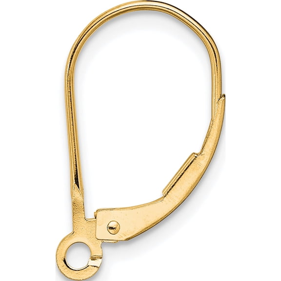 18K Yellow Gold 18Ky Leverback W/Split Ring Earring Component (Width 1.25) (Length 18.89) - Jbsp