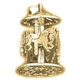 thumbnail image 1 of 18K Yellow Gold 3D Carousel Pendant - 20 mm, 1 of 3