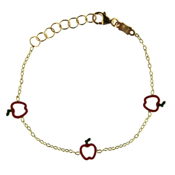 18K Yellow Gold Apple bracelet 5.6 inch with extra rings starting at 4.8 inch