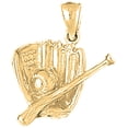 thumbnail image 1 of 18K Yellow Gold Baseball Mitt With Ball Pendant - 24 mm, 1 of 3