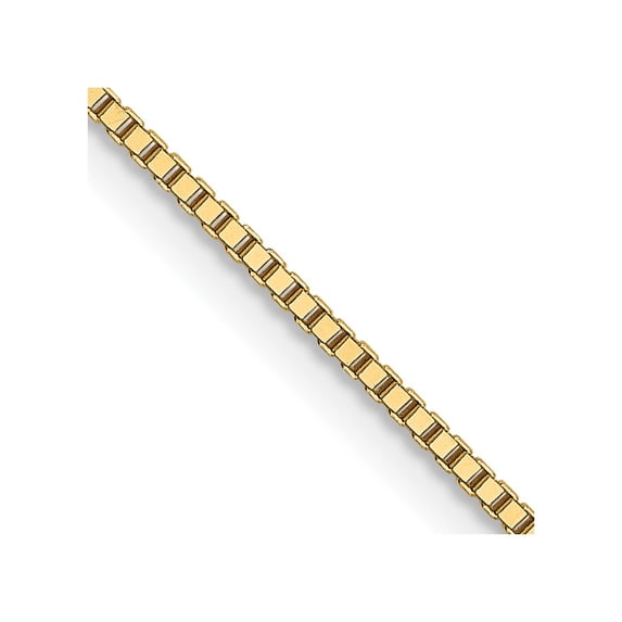 18K Yellow Gold Box Chain Styles Necklace 16 inch .9 mm with Lobster Clasp 0.9