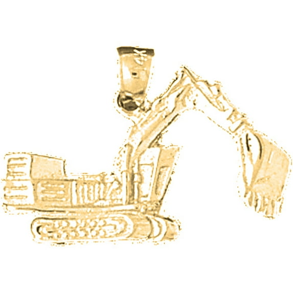 18K Yellow Gold Bulldozer Pendant - 17 mm