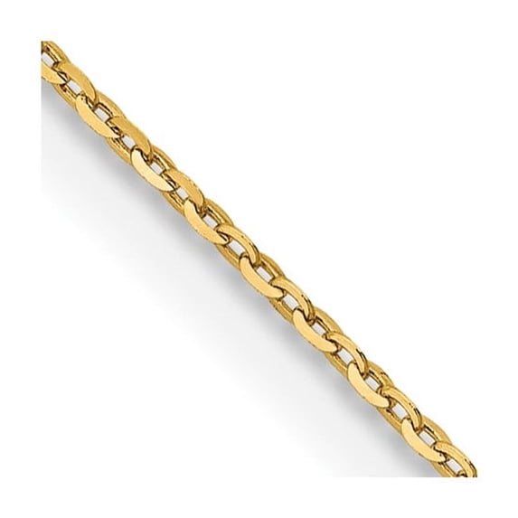 18K Yellow Gold Cable Chain Styles Necklace 18 inch 1.15 mm Diamond-cut with Fancy Lobster Clasp