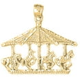 thumbnail image 1 of 18K Yellow Gold Carousel Pendant - 28 mm, 1 of 2