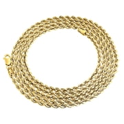 18K Yellow Gold Diamond Cut Solid Rope Chain 2.10mm Link Necklace 16 Inches