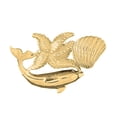 thumbnail image 1 of 18K Yellow Gold Dolphin With Starfish And Shell Pendant - 32 mm, 1 of 2