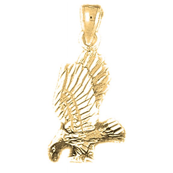 18K Yellow Gold Eagle Pendant - 27 mm