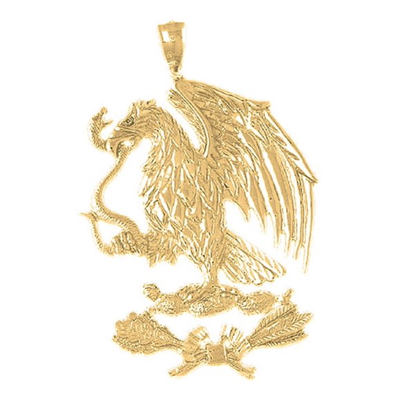 18K Yellow Gold Eagle Pendant - 88 mm