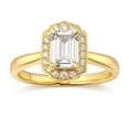 thumbnail image 1 of 18K Yellow Gold Emerald cut Moissanite Engagement Ring Jewelry Gifts for Women, 1 of 5